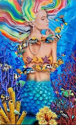 MERMAID OF THE SEA  Original Painted/airbrushed Painting OOAK • $12000