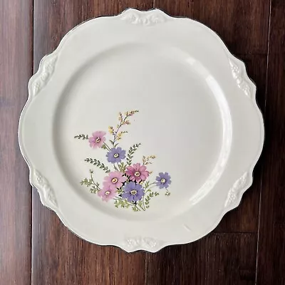 Homer Laughlin Virginia Rose Pink & Purple Floral Dinner Plate 9 1/4  VR135 • $6.99