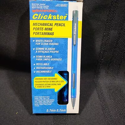 SANFORD CLICKSTER 0.7 Mm Mechanical Pencil 12 Pack Assorted Barrel Color Vintage • $48