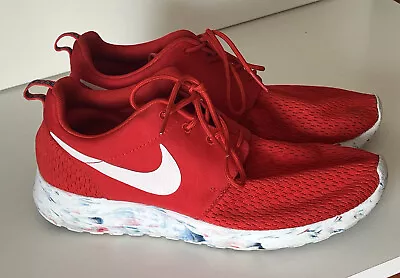 Nike Roshe Run M Marble Sneakers Men’s Size  7.5 Red Running Shoes • $39.99