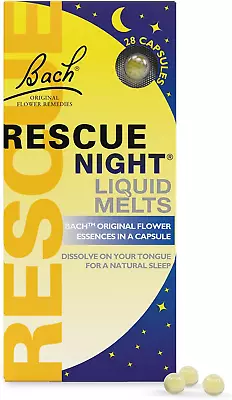 Rescue Remedy Night Liquid Melts 28 Capsules All Natural Flower Essences & • £12.01