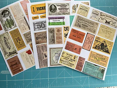 Junk Journal Tickets 40 Vintage Ephemera Scrapbooking Paper Craft Embellishments • $5.50