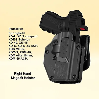 IPSC Holster Fits Springfield XD Sub Compact XD Full Size XDS Mod 2 XD-S 45 XD40 • $32.99