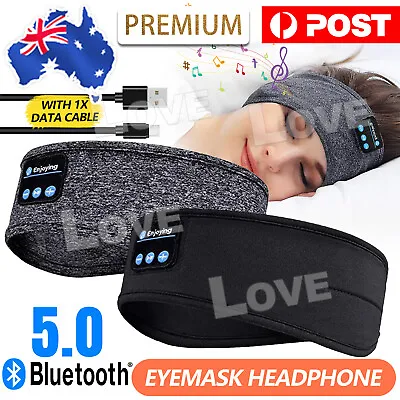 $12.95 • Buy Wireless Bluetooth 5.0 Stereo Eye Mask Headphones Earphone Sleep Music Headband