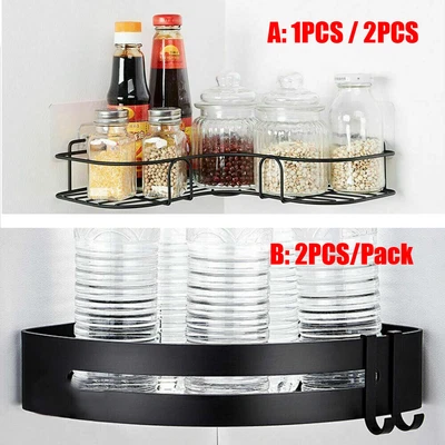 £6.99 • Buy Black Corner Shower Caddy Bathroom Storage Shelf Rack Basket Organiser Tidy Tray