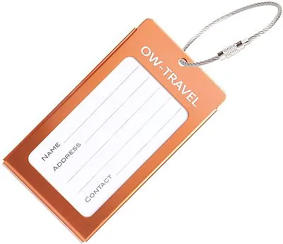 ✅ Luggage Tag Business Card Holder For Suitcases Backpacks - Travel Gift ORANGE • £3.47