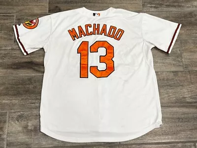 Manny Machado #13 Baltimore Orioles MLB Genuine Majestic Jersey Sz 50 White • $49