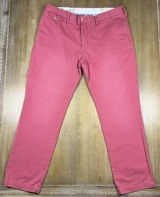 Vtg Polo Ralph Lauren Nautical Pants Mens 36x30 Coral Pink Slim Fit Chinos Fade • $24.99