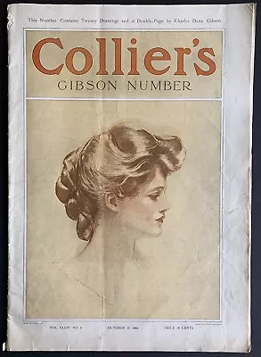 1904 October COLLIER'S MAGAZINE GIBSON Number COVER Centerfold & 20 Drawings • $9.99