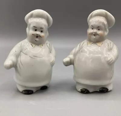 Vintage Baker Chef Salt And Pepper Shakers Made In Japan Cork Stoppers • $5