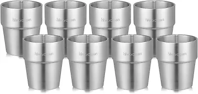 Set Of 8 Stainless Steel Double Wall Cups 300Ml Insulated Tumbler Mug Reusable • $56