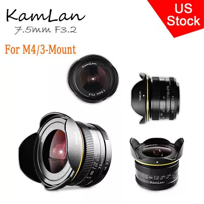 US 7.5mm F3.2 Wide Angle Fisheye Lens For Panasonic Olympus M43-Mount GH3 GH4 • $71.43