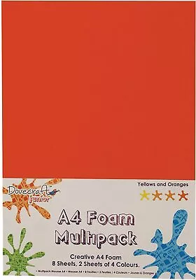 A4 Creative Multipack Tonal Colors Craft Foam Sheets Kids DIY Yellow & Oranges • £3.99