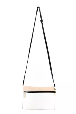 Victoria Beckham Womens Colorblock Zipped Buckled Strap Shoulder Handbag White • $114.01
