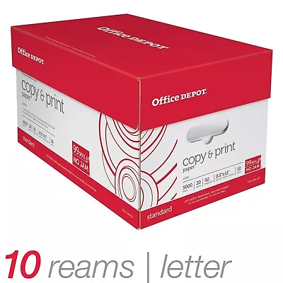 Office Depot Copy/Print Paper Letter (8.5  X 11 ) 20 Lb White 5000 Sheets • $44.50