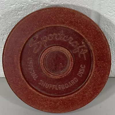 1x Red Sportcraft Shuffleboard Disc - Puck Slider Disk Vintage • $8.98