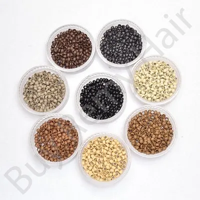 Copper Nano Beads 2.5mm Micro Rings Nano Tip Hair Extensions 100/200/400/1000 • £3.49