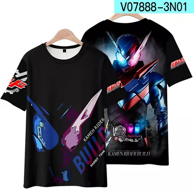 Masked Rider Anime Kamen Rider Unisex Casual Short Sleeve Cosplay T-shirt J37 • $21.99