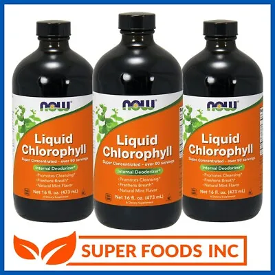 NOW FOODS LIQUID CHLOROPHYLL 473ml Super Concentrated Detox 90 Servings • £26.95