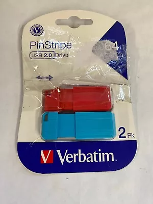 Verbatim PinStripe 64GB USB 2.0 Flash Drive (70059) 24337385 • $14.95