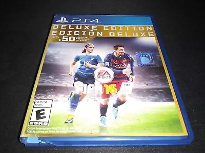 FIFA 16 Deluxe Edition Sony Playstation 4 PS4 LN PERFECT Disc CIB+deluxe DLC • $119.46
