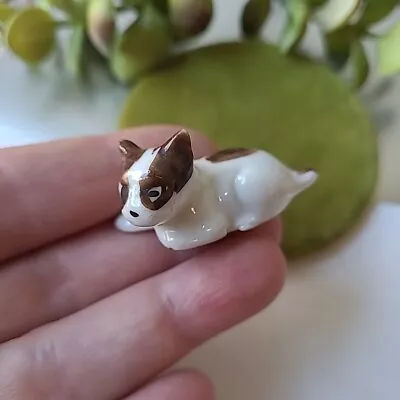 Vintage Estate Made In Japan Small Mini Ceramic Dog Figurine 1.5 W • $0.99