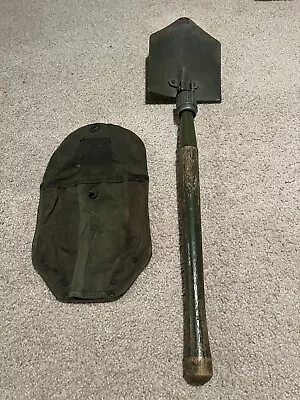 Vintage WWII Wood Manufactured 1945 US Army Folding Shovel With 1945 Cover • $15