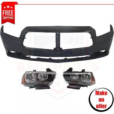 Bumper Cover And Headlights Kit 3 Pieces For 2011-2014 Dodge Charger SXT Plus • $303.44