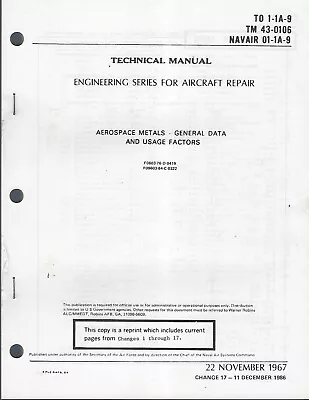 Historical Book For Aerospace Metals-General Data And Useage Factors Aircraft • $35