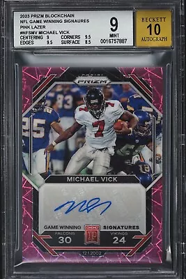 2023 Panini Prizm 1/1 Michael Vick Nfl Signatures Pink Lazer Bgs 9 10 Auto • $799