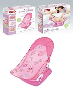 Newborn Baby Bath Seat Support Recline Foldable 3 Position Easy Bath Cradle Pink • £19.99