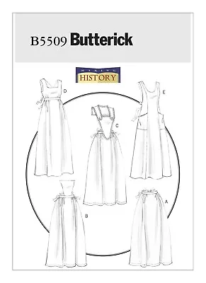 Butterick 5509 Sm-Lg Vintage Smock Full Apron Half Pockets Historical Pattern • $11.95