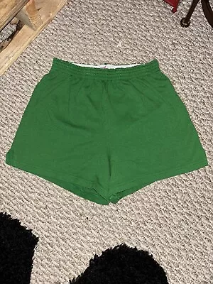 Vintage SOFFE Elastic Waist Green Running Shorts • $12