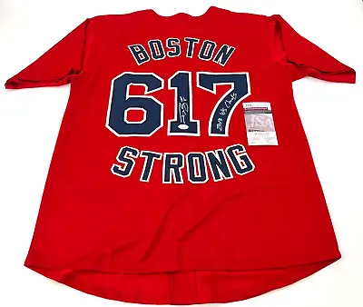 Boston Strong Jonny Gomes Autographed Stitched Jersey Jsa Witness Coa W/insc • $149