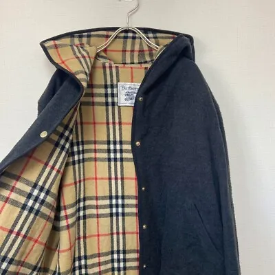 Woman Vintage Burberry Wool Coat XL Novacheck Free Shipping.!! • $233