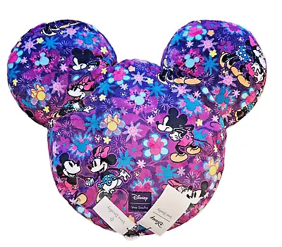 Vera Bradley Disney Mickey Mouse Fleece Pillow -Mickey & Minnie’s Sweet Floral • $78