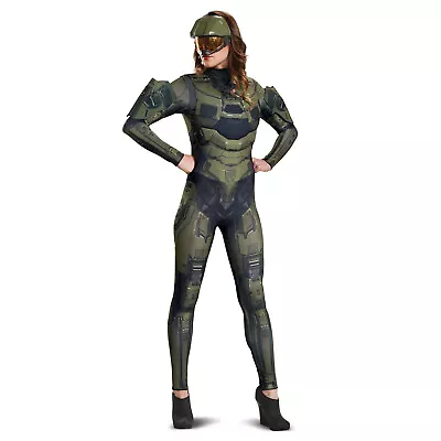 Adult HALO Infinite Master Chief Armor Suit + Mask Womens Halloween Costume S-M • $39.69