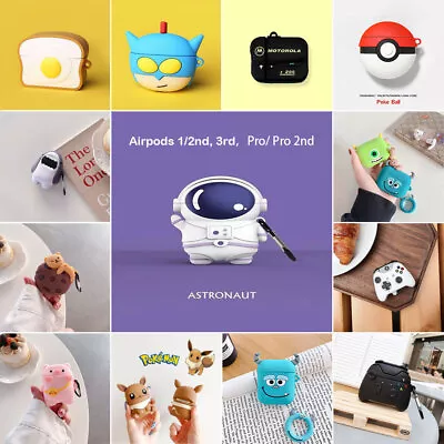 $12.99 • Buy Apple Airpods 1 2 3 Pro 2nd 3rd Earphone Shockproof Silicon Case Cartoon Cover