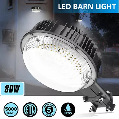 $57.67 • Buy Outdoor LED Barn Light 80W Dusk-to-Dawn Photocell Replace 400W Metal Halide IP65