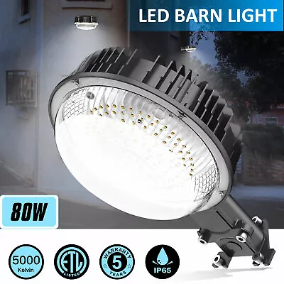 Outdoor LED Barn Light 80W Dusk-to-Dawn Photocell Replace 400W Metal Halide IP65 • $57.67