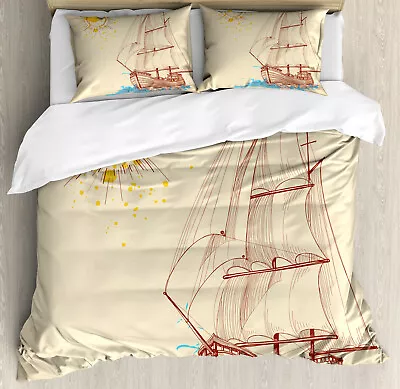 Nautical World Duvet Cover Set Twin Queen King Sizes With Pillow Shams • £96.50