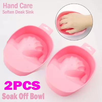 1/2Pcs Nail Art Tips Finger Soak Off Bowl Manicure Remover Hand Nail Salon Spa • £4.67