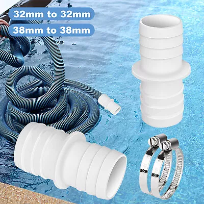 32/38mm Swimming Pool Hose Connector Adapter ClampsFor Pangea Tech Hose Fitting • £8.69