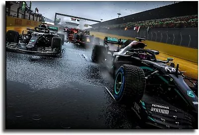 Formula 1 Lewis Hamilton With Mercedes Poster Decorative Painting Canvas Wall Ar • $24.90