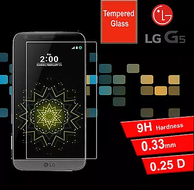 $7.99 • Buy For LG G5 Tempered Glass Clear Screen Protector For LG G5 