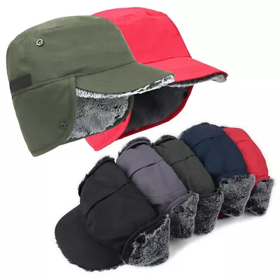 Thermal Warm Hat Winter Hat With Ear Flaps Winter Hat Flat Cap For Women Men • $14.99