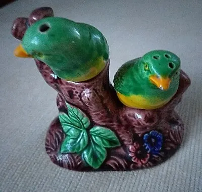 Vintage Japanese Ceramic Birds In Tree Salt & Pepper Shakers Marutomo Ware • £8.84