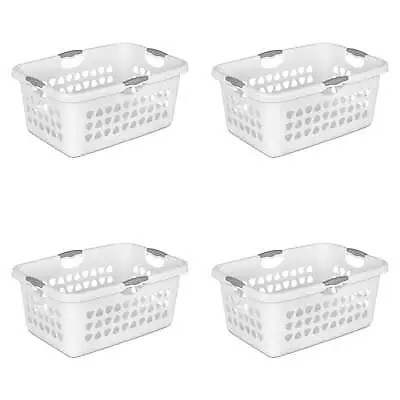 Sterilite 2 Bushel Ultra Laundry Basket Plastic White Set Of 4 • $33