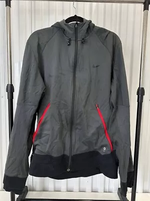 NIKE Men’s THERMA FIT Gray Training Outdoor Tech Zip Up Jacket With Hood Size XL • $7