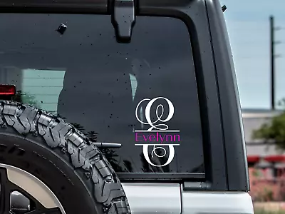 E Monogram 8 Inches High Name Decal Vinyl Car Home Window Graphic Sticker • $8.50